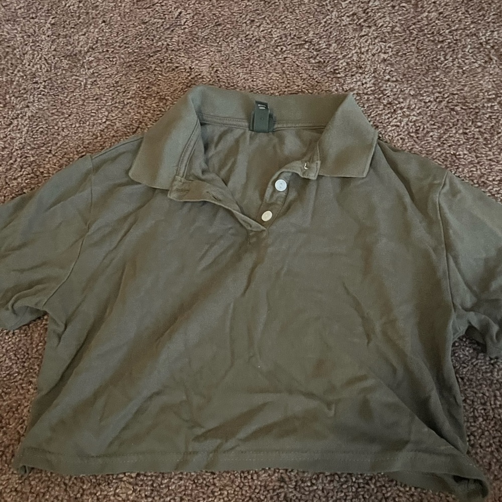 cropped polo tee